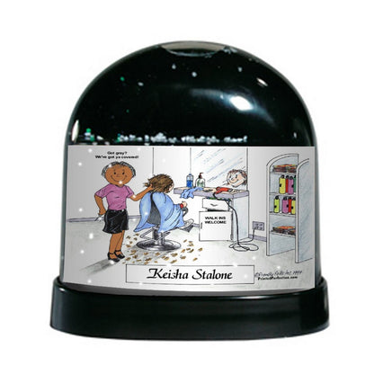 Hair Stylist, Female - Friendly Folks Personalized Snow Globe