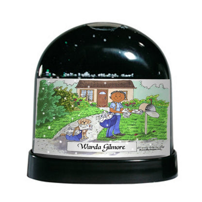 Postal Carrier, Female - Friendly Folks Personalized Snow Globe