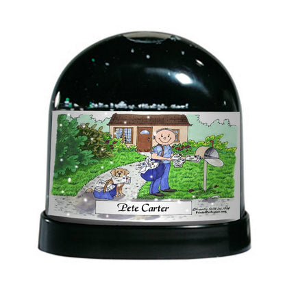 Postal Carrier, Male - Friendly Folks Personalized Snow Globe