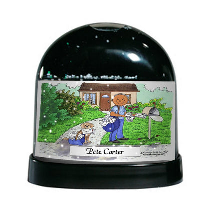 Postal Carrier, Male - Friendly Folks Personalized Snow Globe