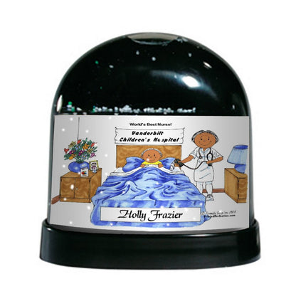 Nurse, Female with Child Patient - Friendly Folks Personalized Snow Globe