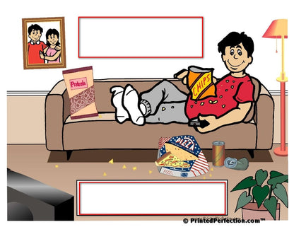 Couch Potato, Male - NTT Personalized Snow Globe
