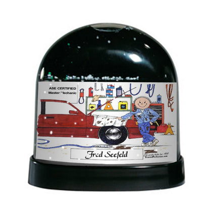 Auto Mechanic, Male - Friendly Folks Personalized Snow Globe