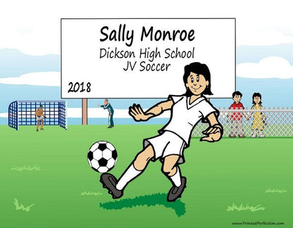 Soccer Player (white uniform), Female Youth - NTT Personalized Snow Globe