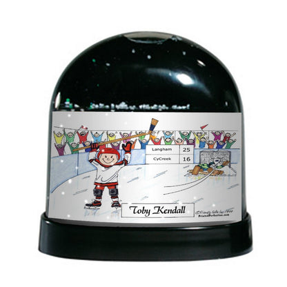 Ice Hockey Player - Friendly Folks Personalized Snow Globe
