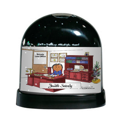 Attorney, Lawyer, Female - Friendly Folks Personalized Snow Globe