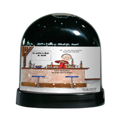 Bartender, Male - Friendly Folks Personalized Snow Globe