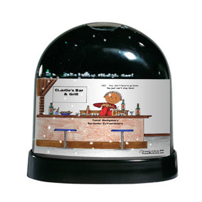 Bartender, Male - Friendly Folks Personalized Snow Globe