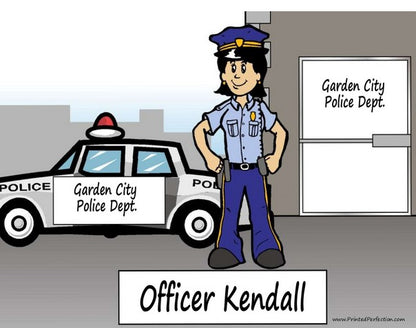 Police Officer, Female - NTT Personalized Snow Globe