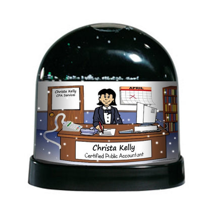 Accountant, Bookkeeper, Female - NTT Personalized Snow Globe