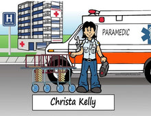 EMT, Paramedic, Ambulance, Female - NTT Personalized Snow Globe