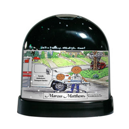 EMT - Paramedic, Male - Friendly Folks Personalized Snow Globe