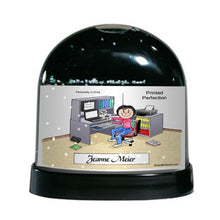 Office, Computer Lover, Female - Friendly Folks Personalized Snow Globe