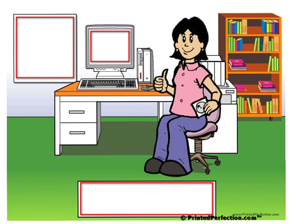 Office, Computer User, Female - NTT Personalized Snow Globe