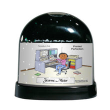 Office, Computer Lover, Female - Friendly Folks Personalized Snow Globe
