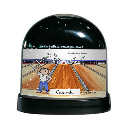 Bowler, Female - Friendly Folks Personalized Snow Globe