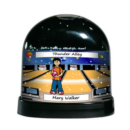 Bowler, Female  - NTT Personalized Snow Globe