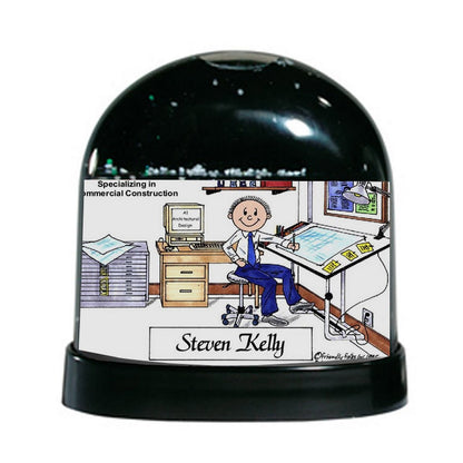 Architect, Engineer, Male - Friendly Folks Personalized Snow Globe