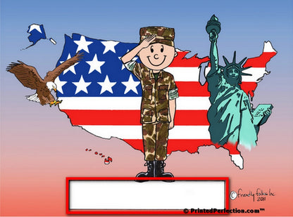 US Army Soldier, Male - Friendly Folks Personalized Snow Globe