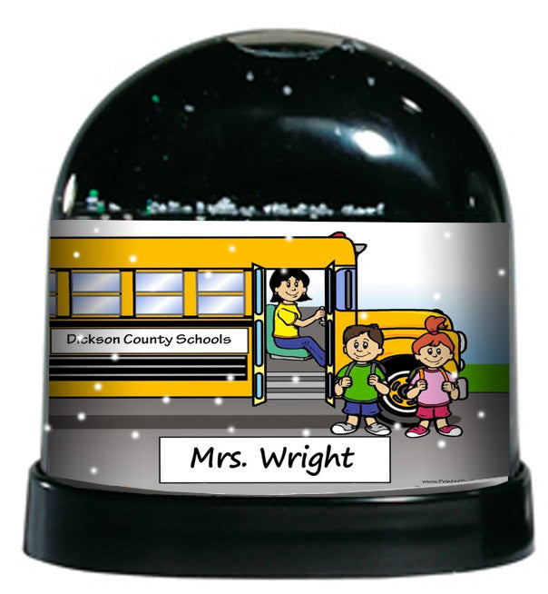 school-bus-driver-female-ntt-personalized-snow-globe