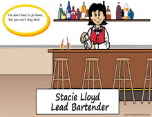 Bartender, Female - NTT Personalized Snow Globe