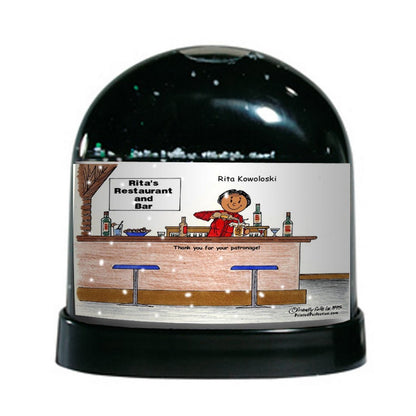 Bartender, Female - Friendly Folks Personalized Snow Globe
