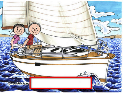 Sailing, Couple - Friendly Folks Personalized Snow Globe
