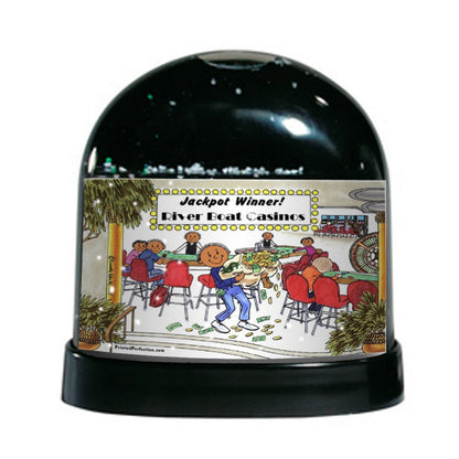 Gambler, Male - Friendly Folks Personalized Snow Globe