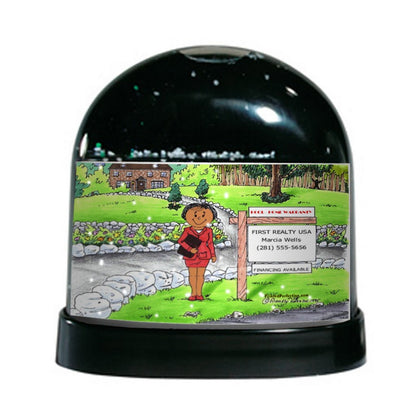 Realtor, Real Estate Agent - Female - Friendly Folks Personalized Snow Globe