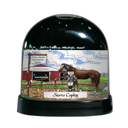 Horse Lover, Female - Friendly Folks Personalized Snow Globe