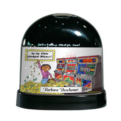 Gambler - Slots, Female - Friendly Folks Personalized Snow Globe