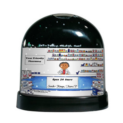 Pharmacist, Female - Friendly Folks Personalized Snow Globe