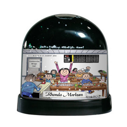 Bingo Player, Female - Friendly Folks Personalized Snow Globe