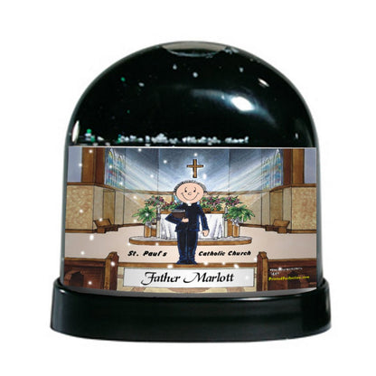 Priest, Male - Friendly Folks  Personalized Snow Globe