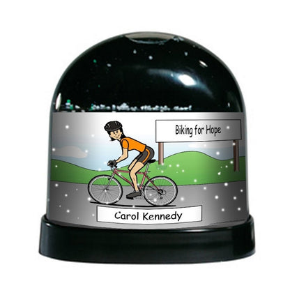Cyclist, Bicycle Rider, Female - NTT Personalized Snow Globe