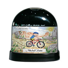 Mountain Bike, Bicyclist, Male - Friendly Folks Personalized Snow Globe