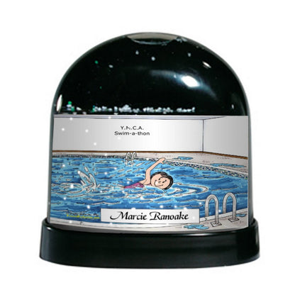Swimmer, Female - Friendly Folks Personalized Snow Globe
