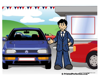 Car Sales, Male - NTT Personalized Snow Globe
