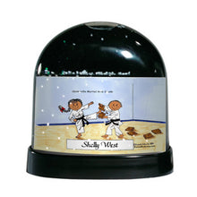 Karate, Martial Arts:  Male & Female Personalized Snow Globe
