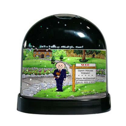 Realtor, Real Estate Agent, Male - Friendly Folks Personalized Snow Globe