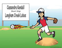 Softball Player (standard uniform), Female - NTT Personalized Snow Globe