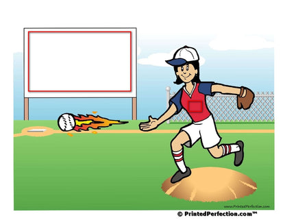 Softball Player (standard uniform), Female - NTT Personalized Snow Globe