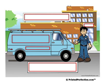 Service Van (blue), Male - NTT Personalized Snow Globe