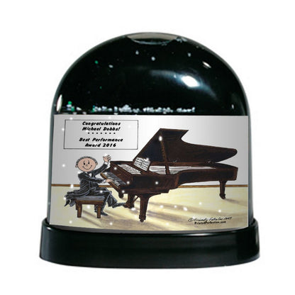 Piano Player, Male - Friendly Folks Personalized Snow Globe