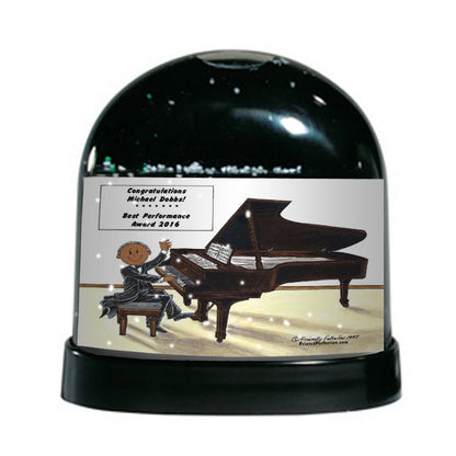 Piano Player, Male - Friendly Folks Personalized Snow Globe