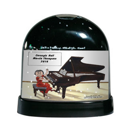 Piano Player, Female - Friendly Folks Personalized Snow Globe