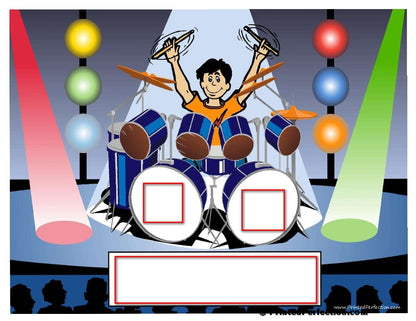 Drummer, Male - NTT Personalized Snow Globe