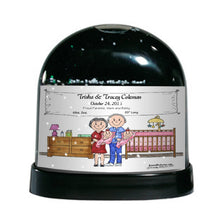 New Baby, Twin Girls - Friendly Folks Personalized Snow Globe