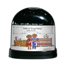 New Baby, Twin Girls - Friendly Folks Personalized Snow Globe