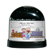 New Baby, Twin Boys - Friendly Folks Personalized Snow Globe